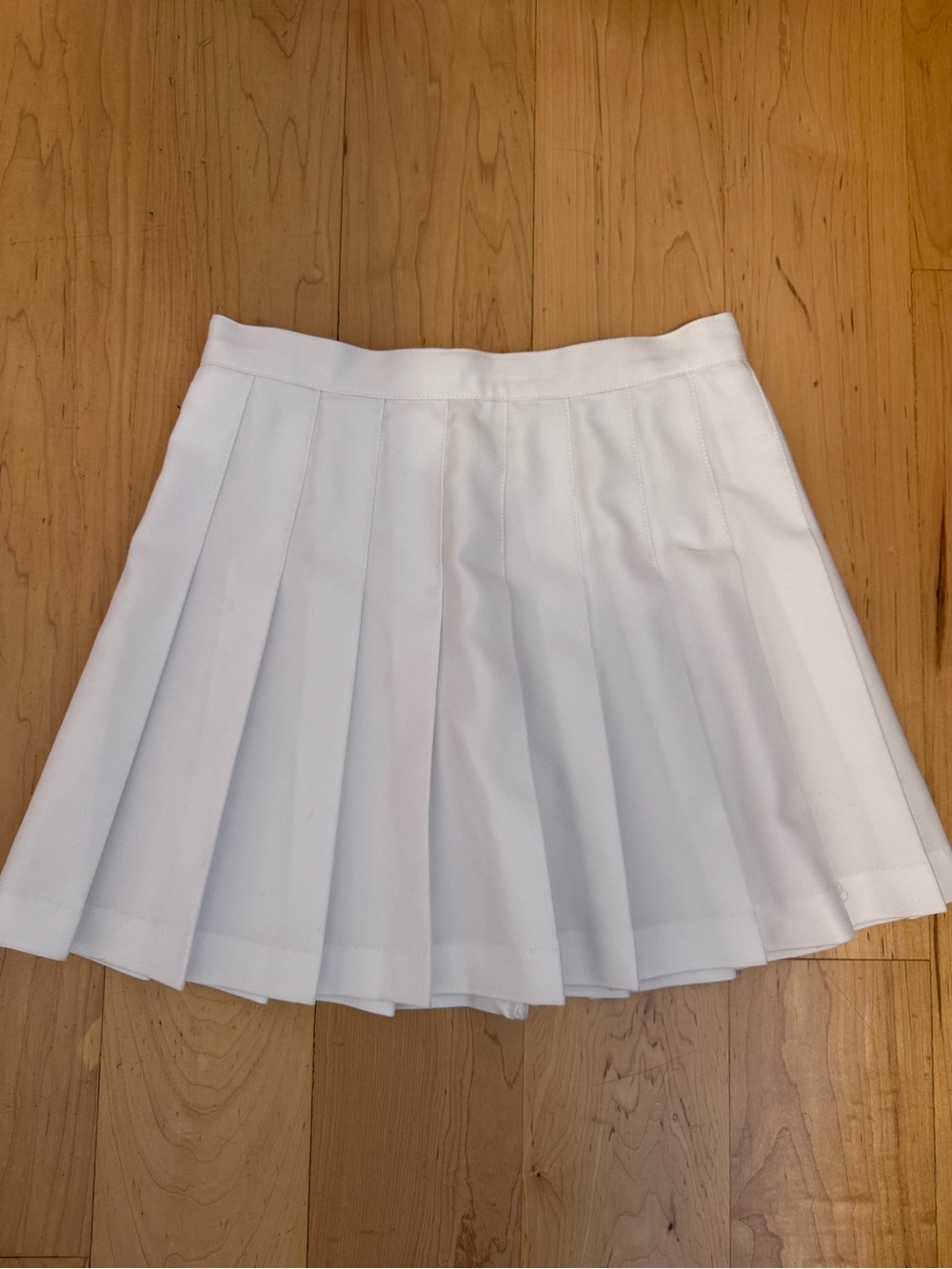 Los Angeles Apparel White Pleated Skater Skirt